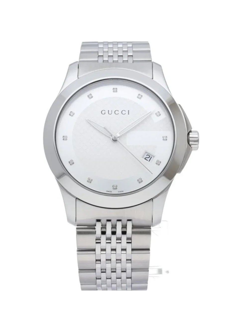 Gucci G-Timeless Mondo Watch Diamond 126.4 SS Silver